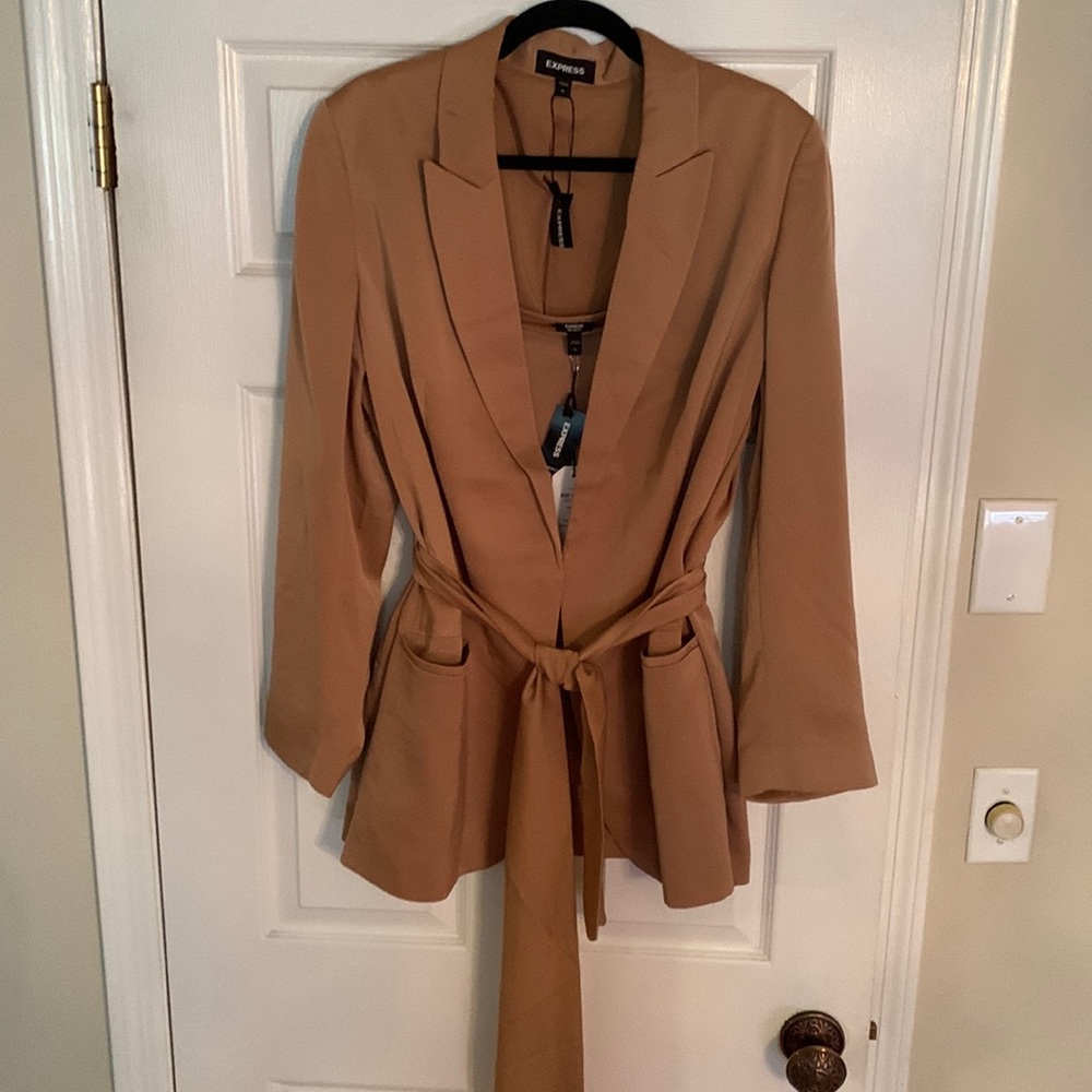 XPress new with tags brand new Caramel color jacket and Cami silky fabric